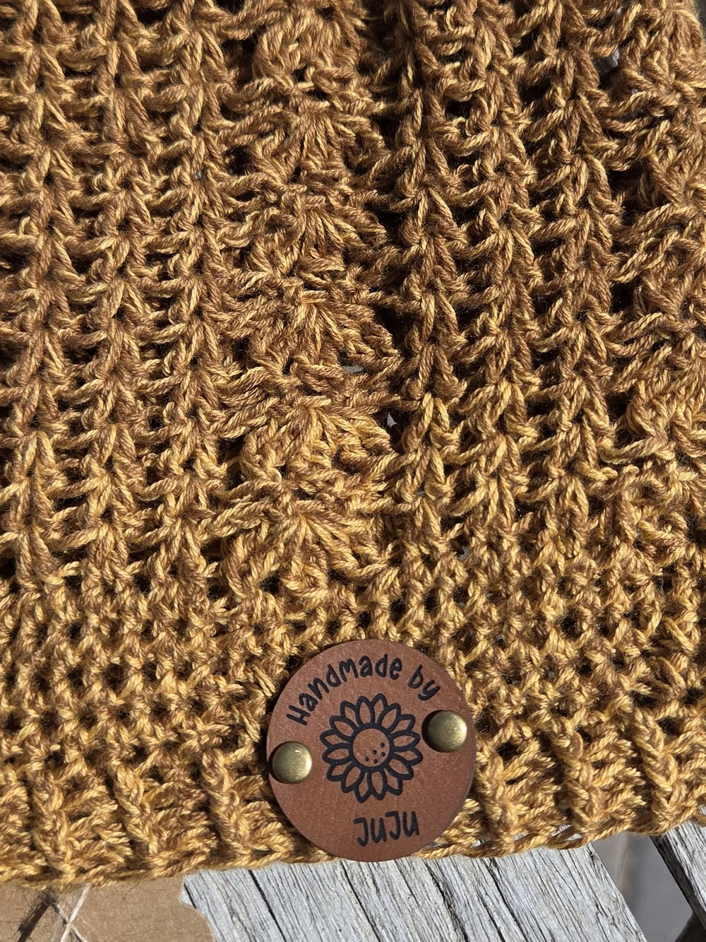 Artisan Handmade Crochet Extra-Lightweight Lacey Cotton Blend Slouchy Beanie Hat